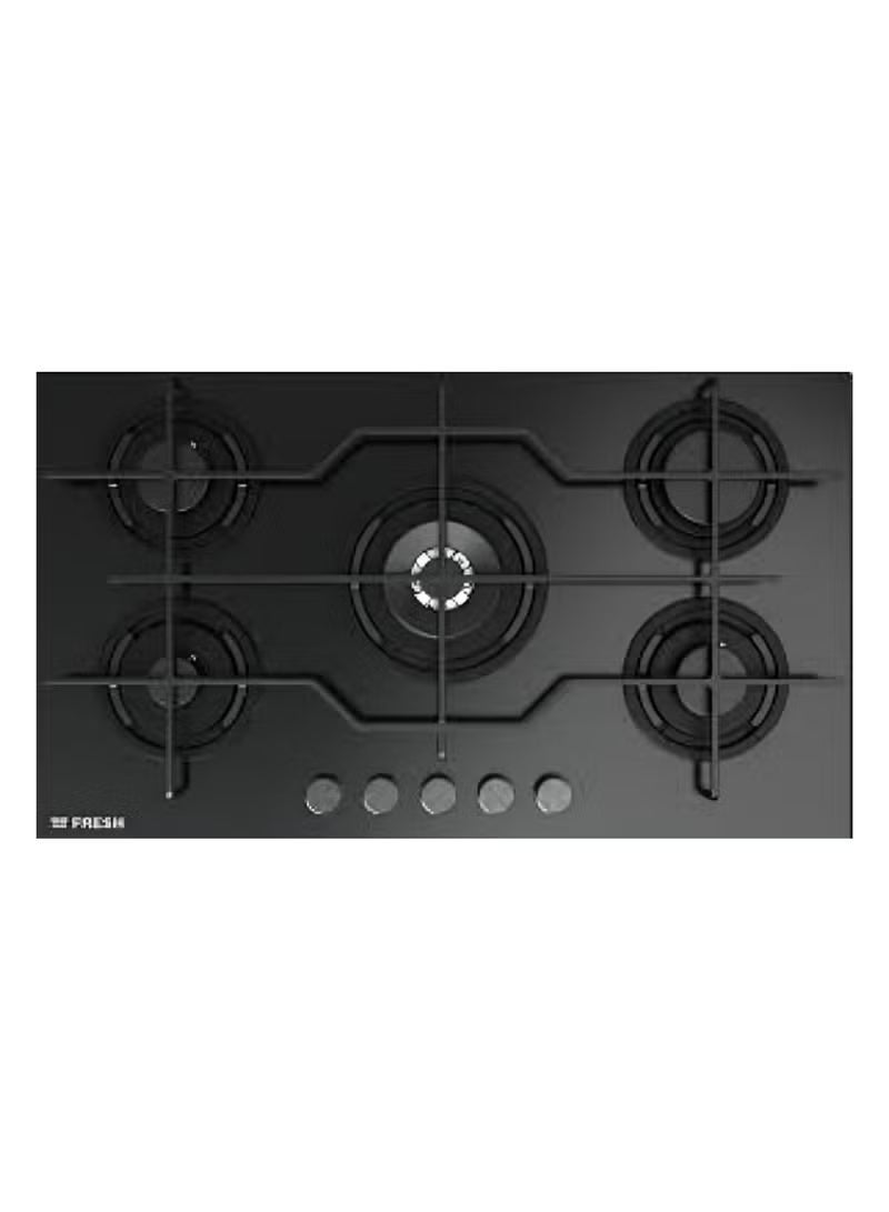 فريش مسطح زجاج بلت ان فريش، 90 سم، 5 شعلة، غاز، رمادي - 500009623