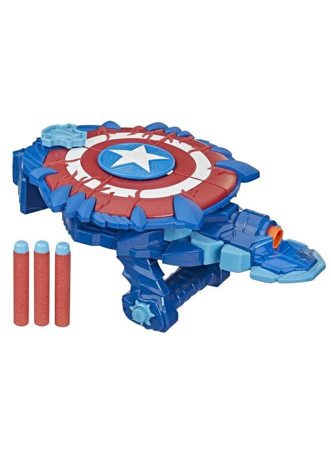 MARVEL Avengers Mech Strike Monster Nerf Captain America Monster Blast Shield Roleplay Toy With 3 Nerf Darts Toys For Kids Ages 5 And Up - Image 2
