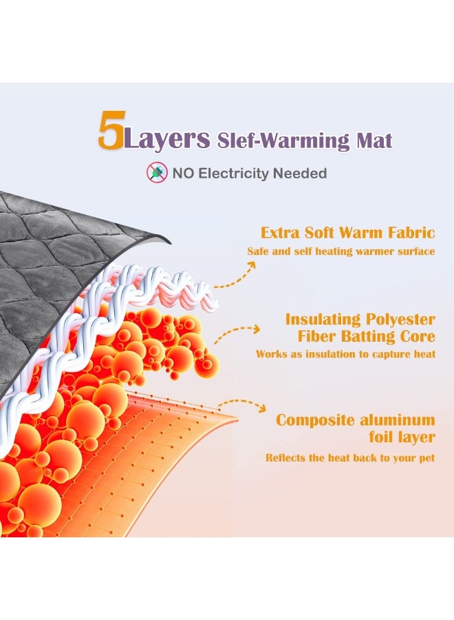 Self Heating Pet Pad for Cats and Dogs No Electric Self-Warming Thermal Mat for Pet Bed/Crate - 70x48cm - Image 2