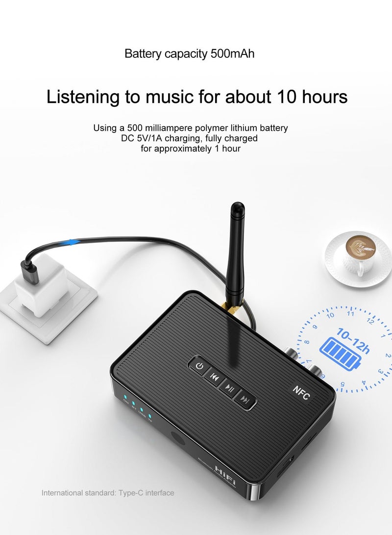 Bluetooth 5.1 Receiver Adapter for Home Stereo, Low Latency HD Music, Supports Optical and AUX 3.5mm for Speakers, Wired Speakers, Home Music Streaming Systems - Image 5