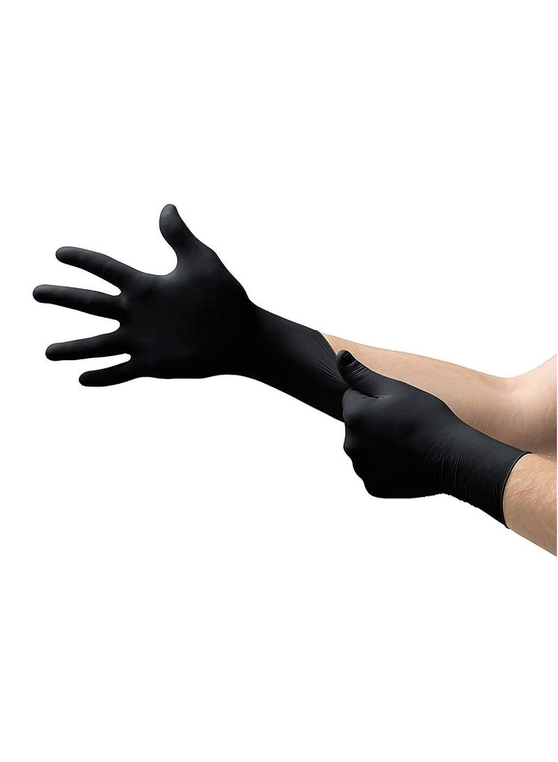 Falcon Nitrile Gloves 100 Pieces Medium Black powdered Free - Pack Of 5  - Image 2