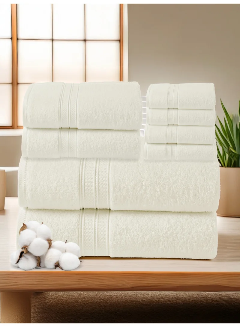 دوناتيلا طقم مناشف فاخر  قطع - قطن مشط %   سريع الجفاف فائق الامتصاص سميك وفخم مثالي للحمام والمنتجع الصحي وصالة الألعاب الرياضية والفندق والرفاهية اليومية