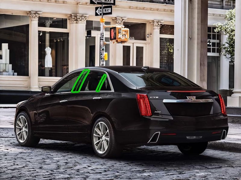 Rvinyl Pillar Post Window Trim for Cadillac CTS 2014-2019 - Gloss Black - Image 2