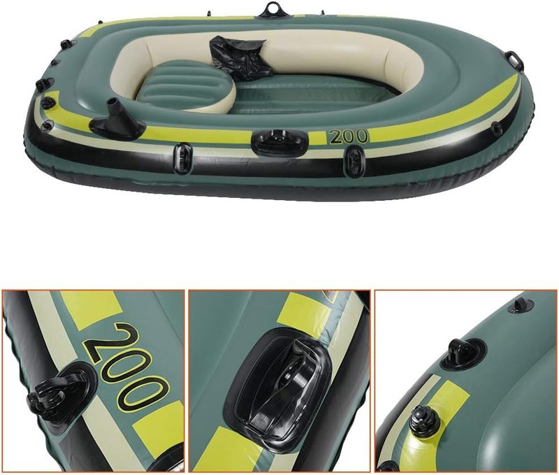 woobles Swimming Pool and Lake Inflatable Boat, One Person Inflatable Fishing Boat Kayak PVC Rowing Air Boat Fishing Drifting Diving Tool Yellow - Image 5