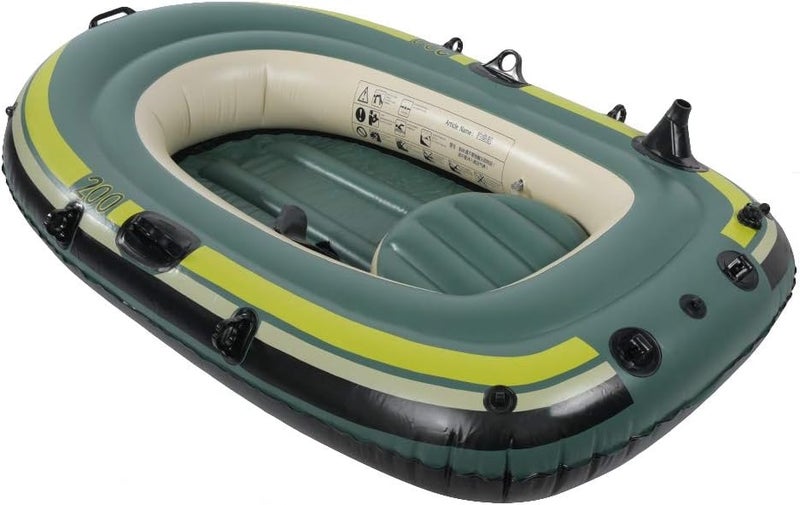 woobles Swimming Pool and Lake Inflatable Boat, One Person Inflatable Fishing Boat Kayak PVC Rowing Air Boat Fishing Drifting Diving Tool Yellow - Image 2