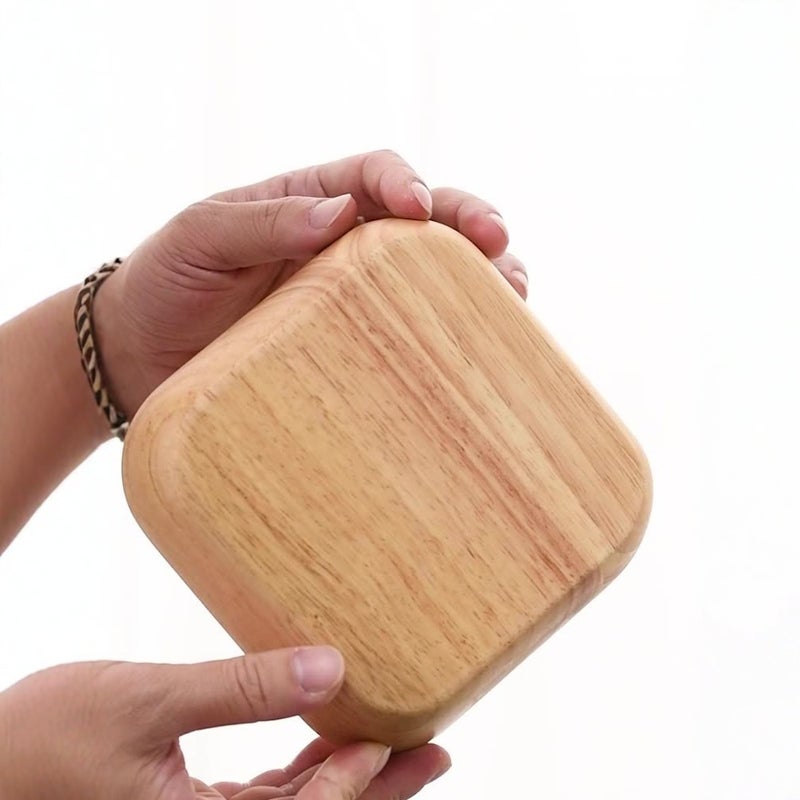 Japanese-Style Rubber Wood Square Wooden Bowl Creative Salad Bowl Solid Wood Fruit Plate Snack Tea Plate Batch - Image 5