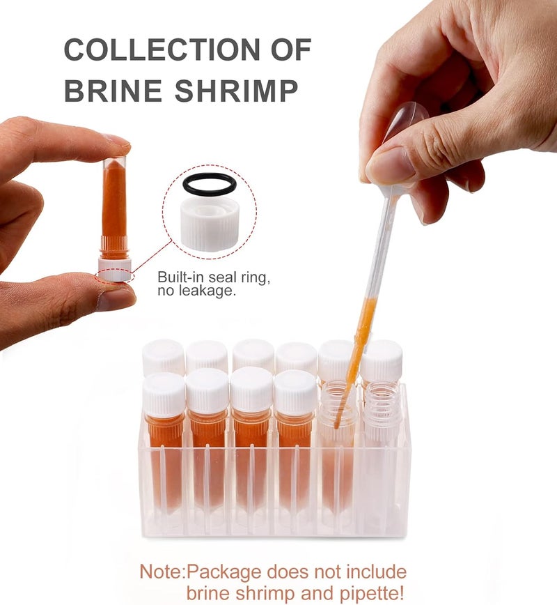 Clscea Aquarium Baby Brine Shrimp Dispense Storage Container Collection Tubes Kit for Brine Shrimp Hatchery 12 x 1.5ml - Image 2