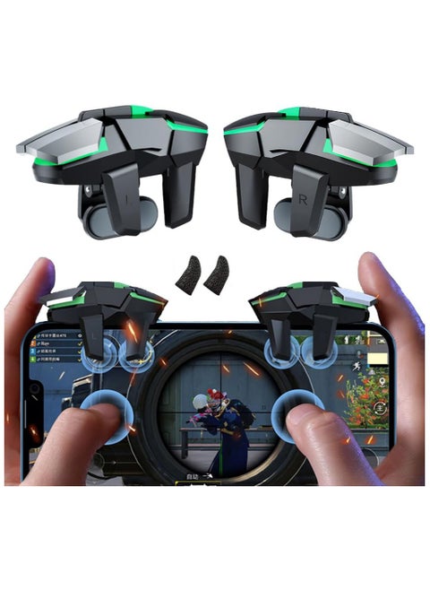 PUBG Mobile Trigger Game Controller 4 Triggers L1R1 L2R2, Gaming Joystick Gamepad Compatible with Mobile Phone Android iPhone iOS ,Compatible with 3-12mm thick phone