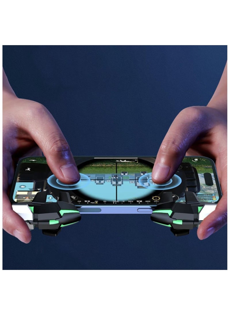 Generic - PUBG Mobile Trigger Game Controller 4 Triggers L1R1 L2R2, Gaming Joystick Gamepad Compatible with Mobile Phone Android iPhone iOS ,Compatible with 3-12mm thick phone - Image 1