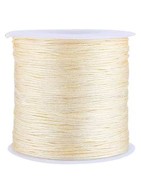 100M x 0.8mm Nylon Chinese Knot Cord Rattail Macrame Shamballa Thread String (Beige)
