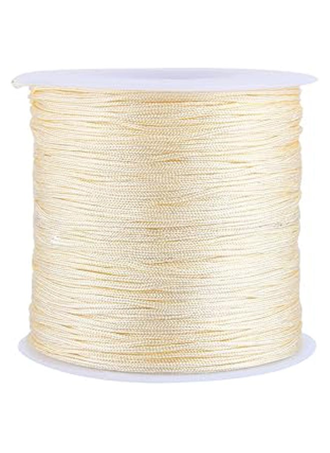 Generic - 100M x 0.8mm Nylon Chinese Knot Cord Rattail Macrame Shamballa Thread String (Beige) - Image 1