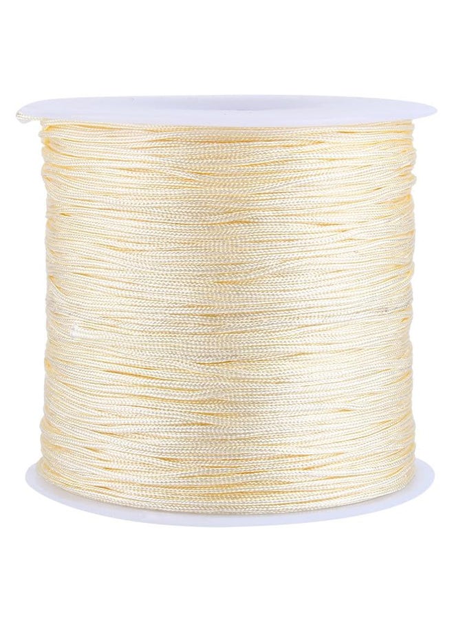 Generic - 100M x 0.8mm Nylon Chinese Knot Cord Rattail Macrame Shamballa Thread String (Beige) - Image 1