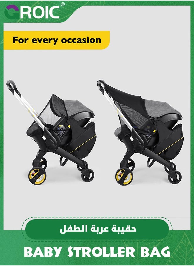 4 In 1 Storage Bag Compatible with Doona Infant Car Seat Stroller, Stroller Accessories, Large Capacity Diaper Bag, Stroller Organizer Bag,Handle Backpack,Parent Organizer