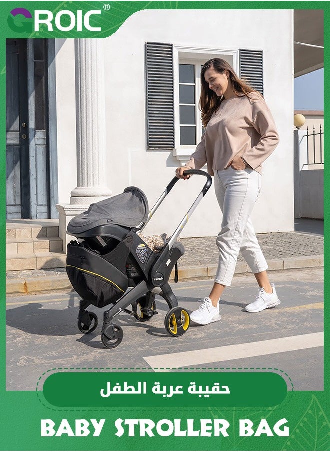 4 In 1 Storage Bag Compatible with Doona Infant Car Seat Stroller, Stroller Accessories, Large Capacity Diaper Bag, Stroller Organizer Bag,Handle Backpack,Parent Organizer