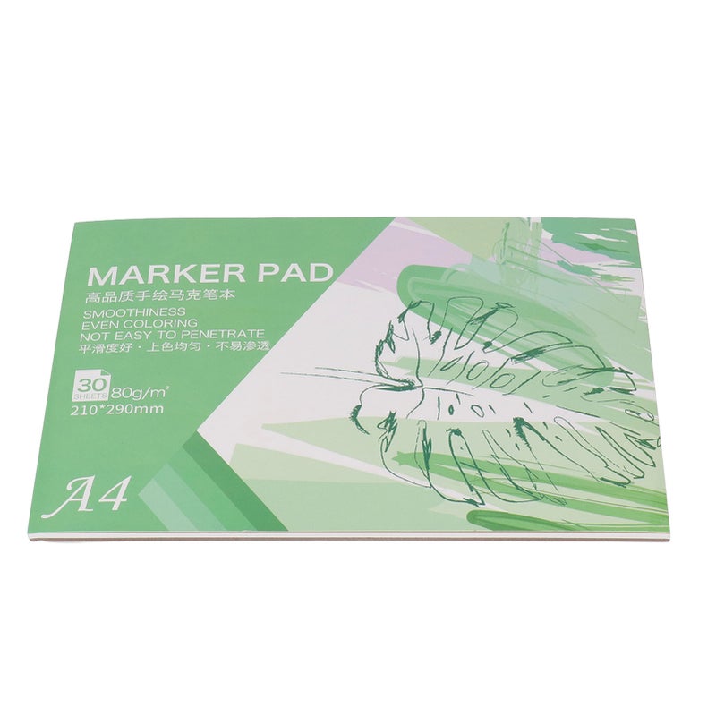 Marker Pad: 30-Sheet A4 Textured Impermeable Paper - Portable Multipurpose Art Sketchbook for Artists, Beginners, Kids, Outdoor & Indoor Creation - Image 1