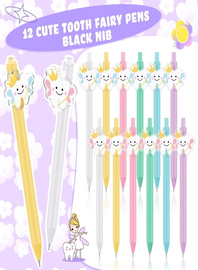 Dinifee 12 Pcs Tooth Fairy Wand Pens, Cute Tooth Fairy Gifts for Lost Teeth Rewards, Fun Writing Pens for Prizes, Dental Hygiene Rewards & Birthday Party Favors - Image 2