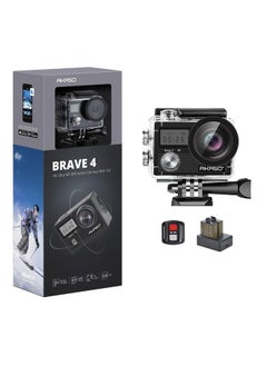 Akaso Brave 4 4K 20MP WiFi Action Camera Ultra HD with EIS 30m Waterproof Camera Remote Control 5X Zoom Underwater Camcorder with 2 Batteries and Helmet Accessories Kit Support External Microphone  - Image 1