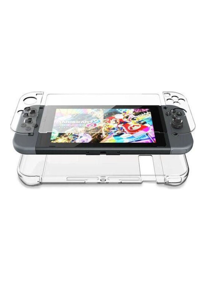 For Nintendo Switch Thin Case Cover Protective +Tempered Glass Screen Protector Clear