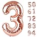 IWERP Rose Gold 3 Balloon Number Balloons 40 Inch 3rd Birthday Decorations for Kids Girls Boys Men Women Party Supplies for Party Decorations Number 3 Balloon - Image 2