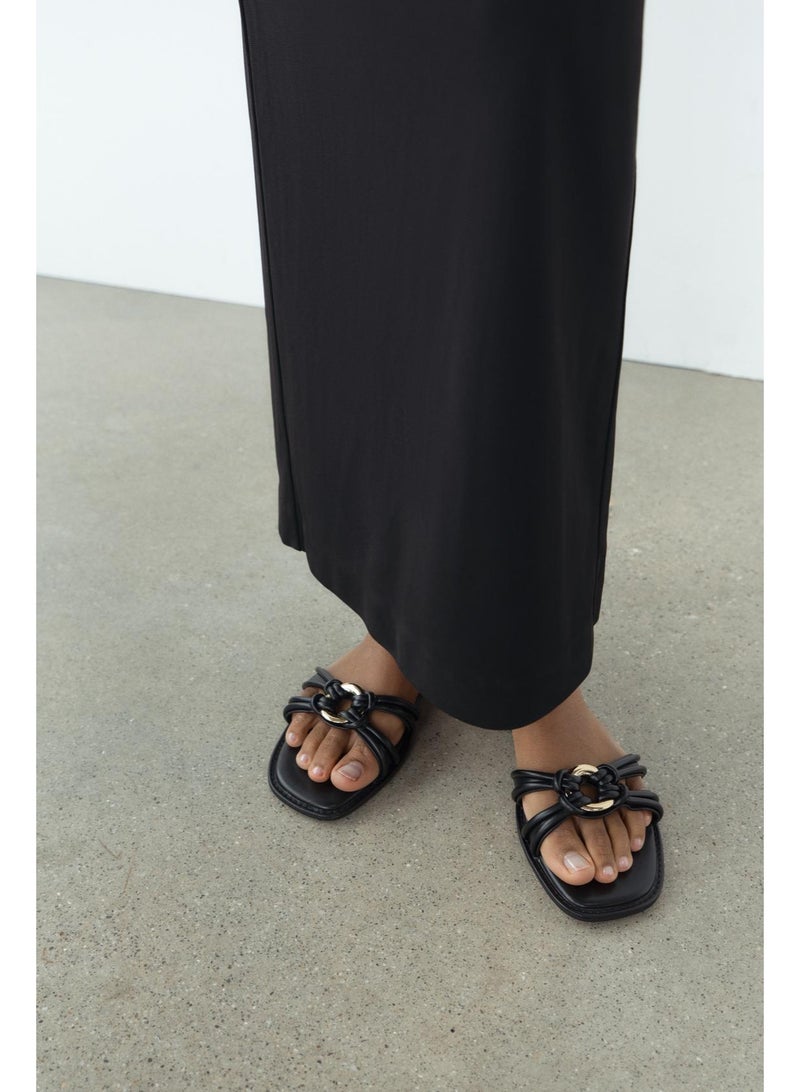 زارا صنادل مسطحة مزينة - Image 5