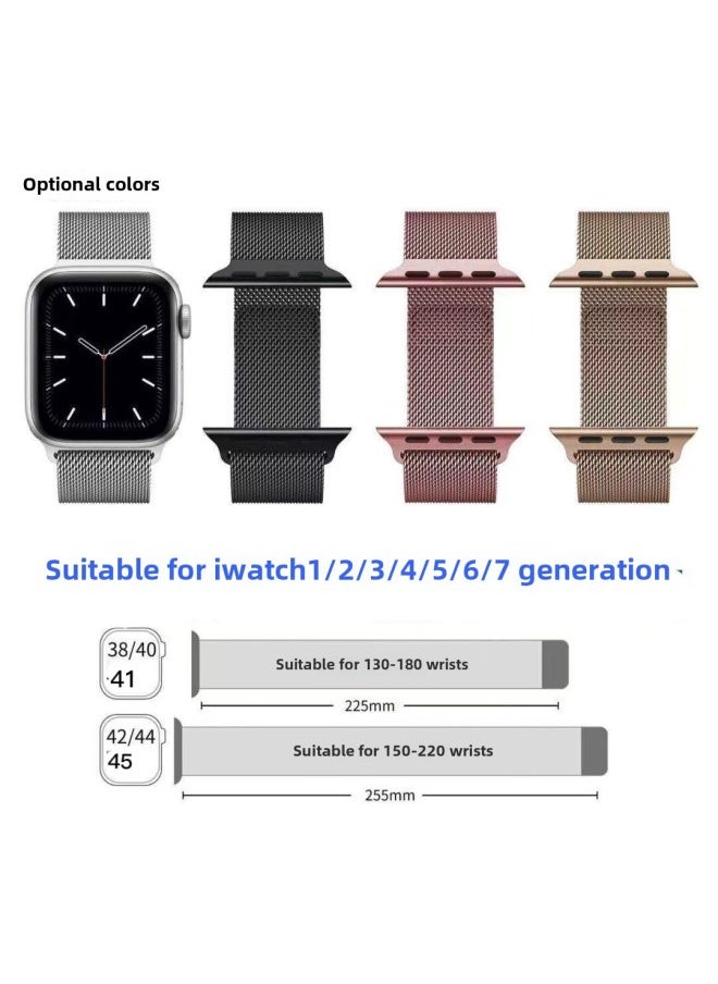 For 1-7 Generation Milanese Nice Strap Apple Strap Metal Magnetic Strap Outlet-Color:38.40.41 Gray