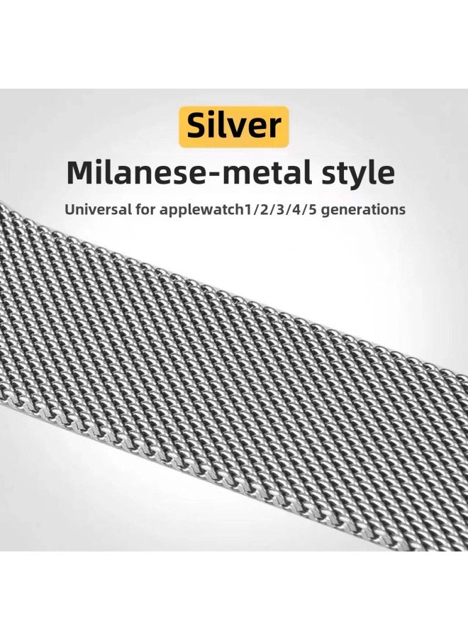 For 1-7 Generation Milanese Nice Strap Apple Strap Metal Magnetic Strap Outlet-Color:38.40.41 Gray