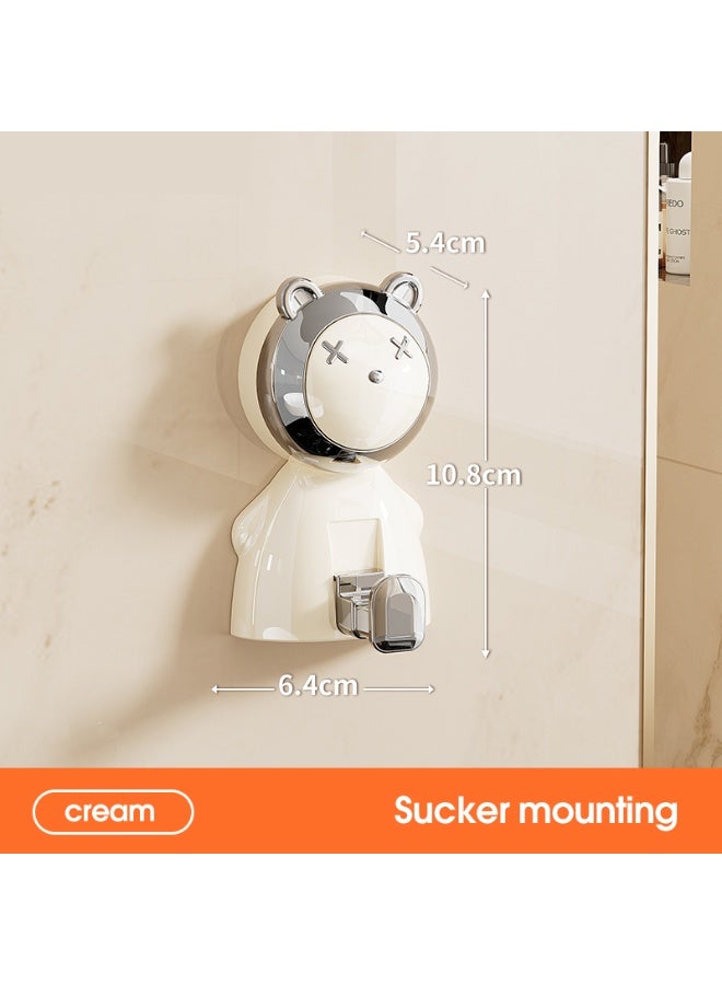 Noon East Waterproof Cute Design Adhesive Hook for Bathroom Coat, Towel, Purse, Keys, Bag Hanging, 6.4 x 5.4 x 10.8 cm, Cream/Silver - Image 2