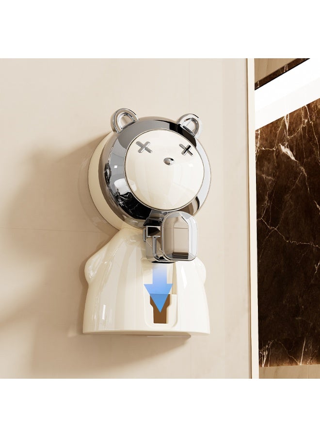 Noon East Waterproof Cute Design Adhesive Hook for Bathroom Coat, Towel, Purse, Keys, Bag Hanging, 6.4 x 5.4 x 10.8 cm, Cream/Silver - Image 3