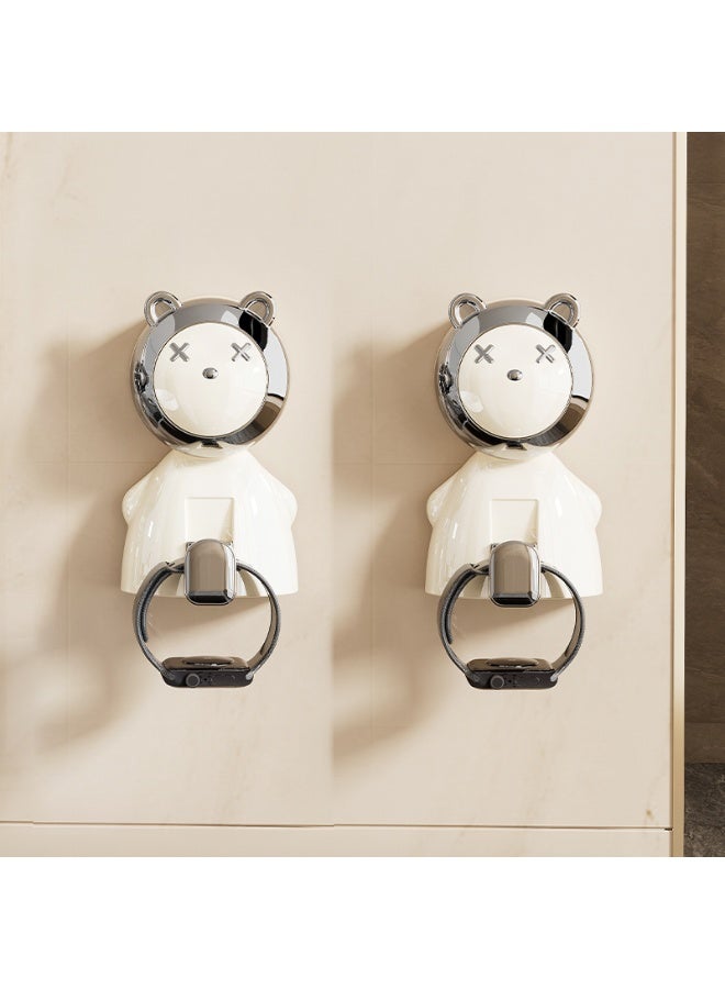 Noon East Waterproof Cute Design Adhesive Hook for Bathroom Coat, Towel, Purse, Keys, Bag Hanging, 6.4 x 5.4 x 10.8 cm, Cream/Silver - Image 5