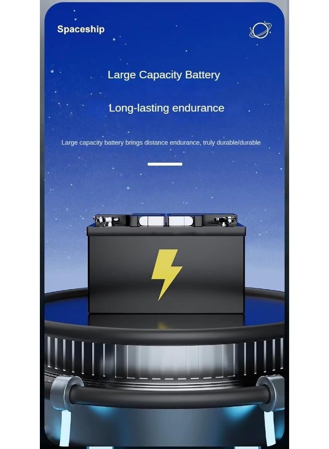 سيارة فضاء كهربائية للأطفال للركوب عليها، دوران 360 درجة، إضاءة أمامية وجانبية، تحكم كامل للطفل. (أحمر) - Image 3