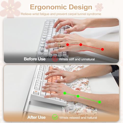 AnyShock 2 in 1 Acrylic Computer Keyboard Holder with Soft Wrist Rest, Butterfly Keyboard Wrist Pad, 3-Level Height Adjustment for Ergonomic Typing, Wrist Rests for Office (White) - Image 2