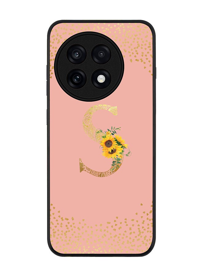 Stylizedd For OnePlus 13R / Ace 5 Pro Case,Slim fit Camera Protection, Shockproof Thin Phone cover  - Custom Floral Monogram - S  (Rose Pink )