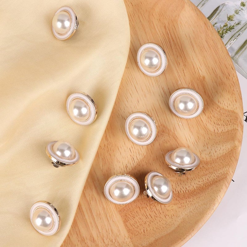 10 Pcs Pearl Round Coat Buttons 21mm For Women Diy Sewing Adornment Removable Decoration Craft - Image 5