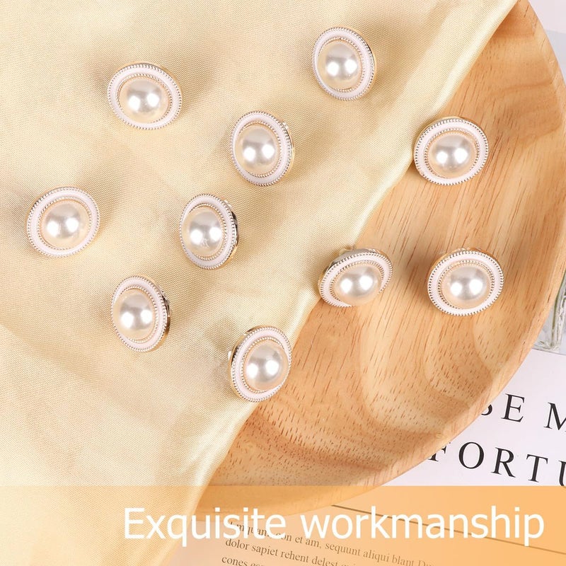 10 Pcs Pearl Round Coat Buttons 21mm For Women Diy Sewing Adornment Removable Decoration Craft - Image 4