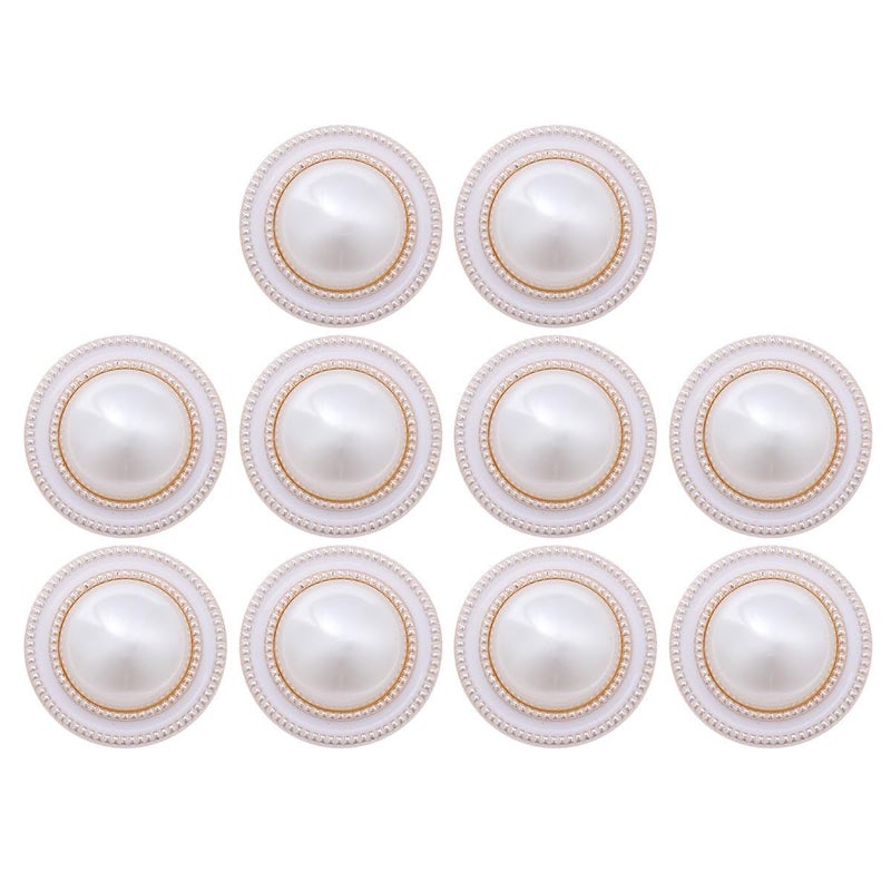 10 Pcs Pearl Round Coat Buttons 21mm For Women Diy Sewing Adornment Removable Decoration Craft - Image 2