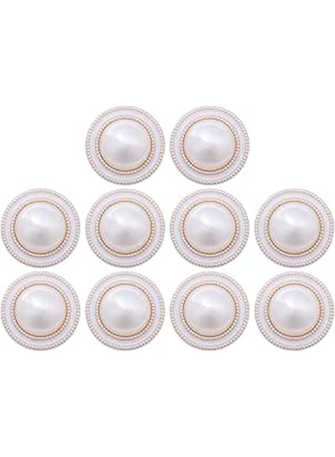 10 Pcs Pearl Round Coat Buttons 21mm For Women Diy Sewing Adornment Removable Decoration Craft - Image 1