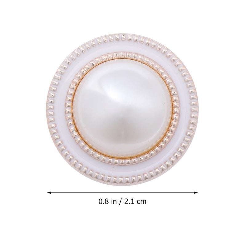 10 Pcs Pearl Round Coat Buttons 21mm For Women Diy Sewing Adornment Removable Decoration Craft - Image 3