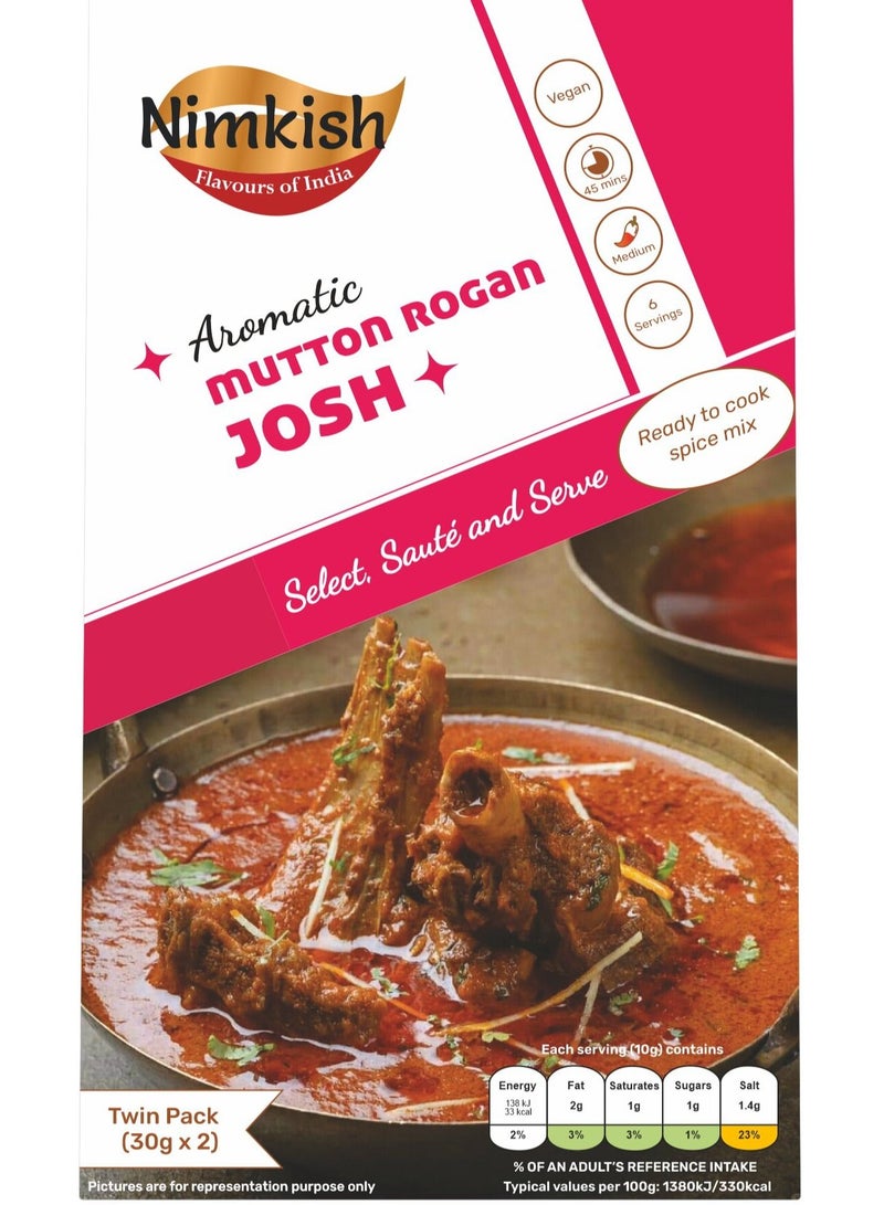 NIMKISH Nimkish Mutton Rogan Josh Spice Mix 60g  - Image 1