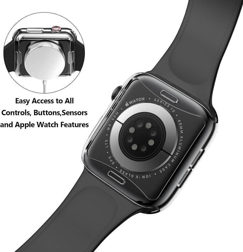 OJOS Compatible with Apple Watch Case Series 10 (2024) 46mm, Full-Body Soft TPU Screen Protector Case, Ultra-Thin Protective Cover, All-Around Shockproof Guard (46mm, Black) - Image 5