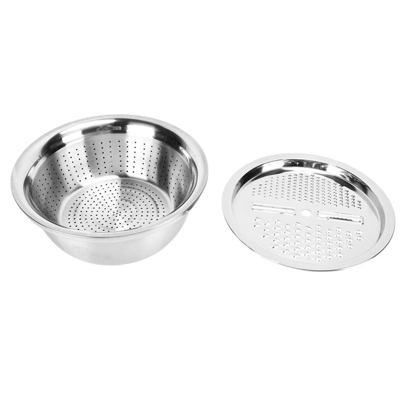 304 Stainless Steel Drain Basin 3 In 1 Set Vegetable and Fruit Cut Kneading Basin Cutting Plate Rice Sieve Pot - Image 3