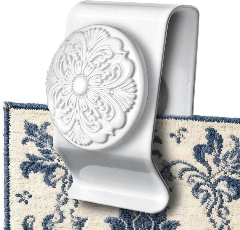 Doselves Tapestry Wall Hanging Clamps 4 Pack 1.2x2.0 Textile Art Decoration Hangers Metal Clips for Hanging Rugs Carpet Display(White) - Image 1