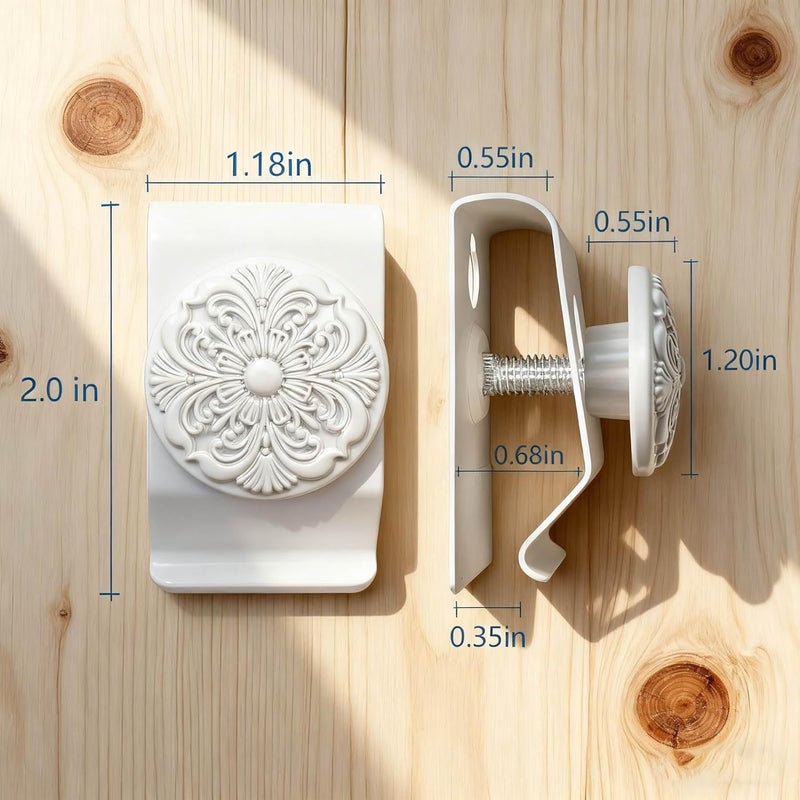 Doselves Tapestry Wall Hanging Clamps 4 Pack 1.2x2.0 Textile Art Decoration Hangers Metal Clips for Hanging Rugs Carpet Display(White) - Image 2