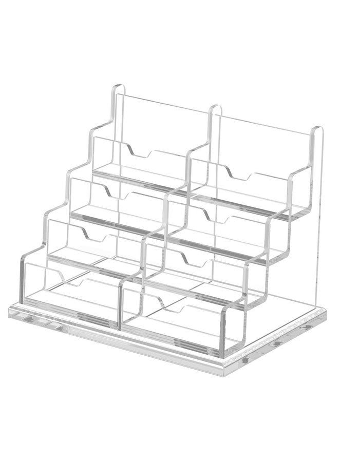 NIUBEE Clear Business Card Holder 4 Tier Acrylic Business Card Stand, 8 Slots Business Card Display for Desk Counter, 600 Card Capacity, 1 Pack - Image 1