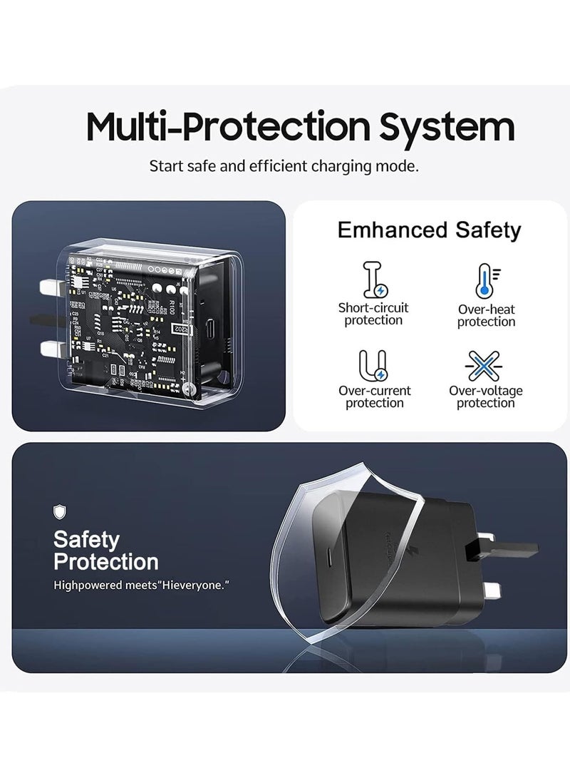 بروماس شاحن سريع يو اس بي نوع سي ، قابس شاحن سريع 45 واط لسامسونج، قابس شاحن يو اس بي نوع سي متوافق مع سامسونج جالاكسي S23/S23+/S23 الترا/S22/S22+/S22 الترا/S21/S20/نوت 20/Z فليب 4/Z فولد 4 - أسود - Image 4
