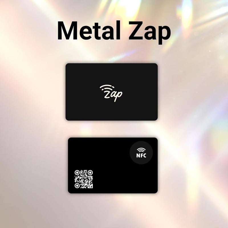 Tinydabba Zap NFC Smart Digital Business Card – Tap to Share Contact & Social Media Instantly | No App Needed | QR + NFC Card | Reusable Contactless Networking Card | Metal | Black - Image 2