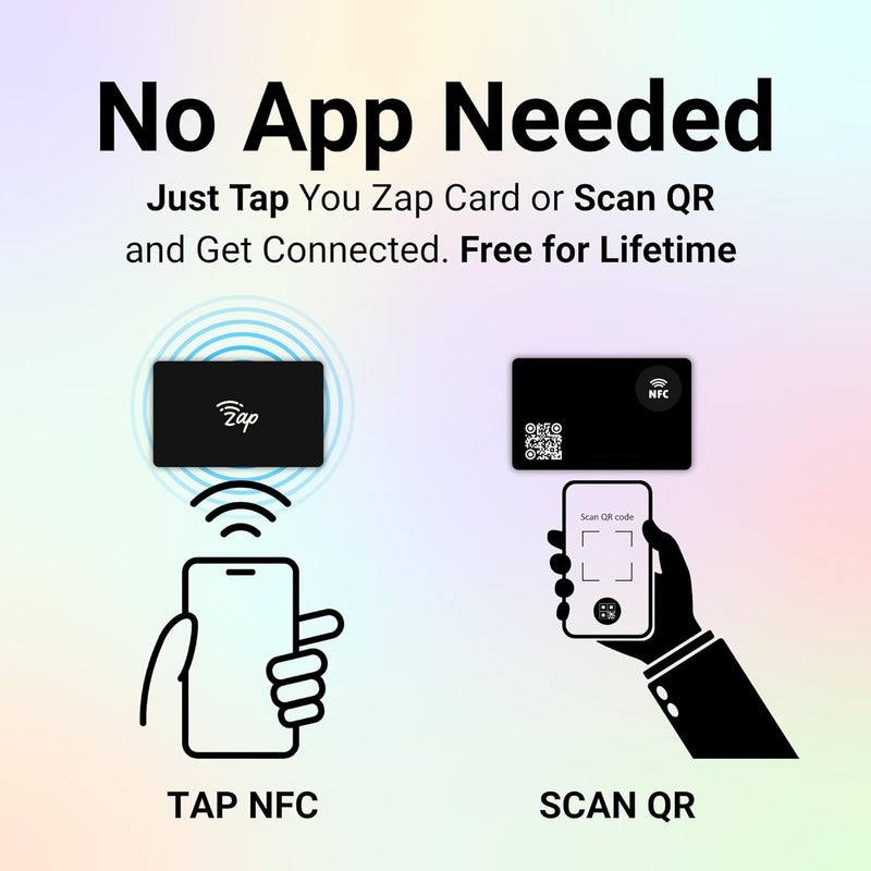 Tinydabba Zap NFC Smart Digital Business Card – Tap to Share Contact & Social Media Instantly | No App Needed | QR + NFC Card | Reusable Contactless Networking Card | Metal | Black - Image 3