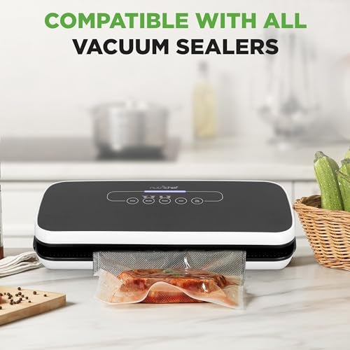 NutriChef Vacuum Sealer Bags 8x10 Rolls 2 Pack - Food Saver, Seal a Meal - Commercial Grade, Heavy Duty, Wrinkle Free, Keeps Produce Fresh, Ideal for Storage, Meal Prep, Sous Vide Cooking - Image 5