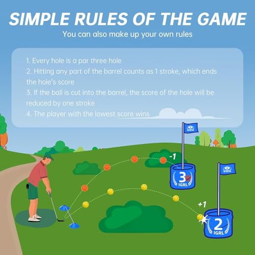 IGRL Golf Yard Game 9 Holes Backyard Golf Games for Adults Golf Chipping Game Set with Balls Carry Bag Flag Obstacles Outdoor Indoor Golf Gifts for Men Lawn Beach Camping Park Hotel - Image 5