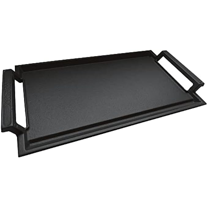 COVERCOOK Cast Iron Griddle Pan Rectangular Grill 43 X 23 Cm Flat Griddle Pan For Induction Hob With Dual Handles For Open Fire Ovens Microwaves Electric Cooktops Outdoor Grills - Image 1