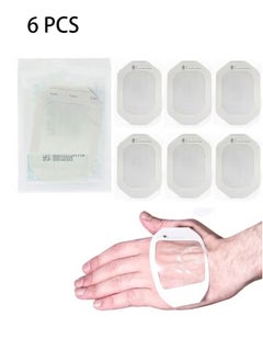 OMEVE Clear Film Dressing (10 x 12 cm), Pack of 6 Waterproof Wound Bandage Adhesive Patches, Clear Adhesive Patches for Post-Surgical Shower or After-Tattoo Care  - Image 1